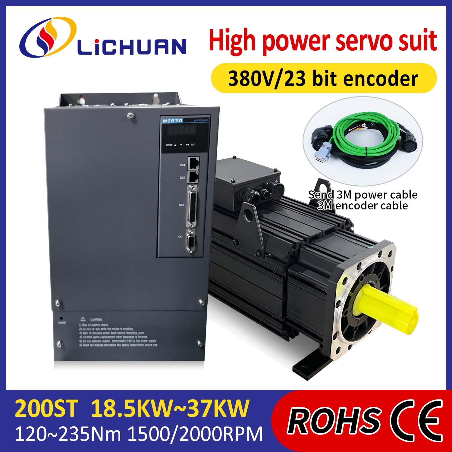 Kit driver servomotore CA Lichuan ALTA POTENZA 88N.m 18,5KW AC380V 31,6A 1500/2000RPM IP65
